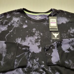 Under Armour Project Rock Sweatshirt Mens 2XL Black Fleece Lined Disrupt Rival